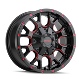 Mayhem 8015 Warrior 20x9 / 5x139.7 BP / 18mm Offset / 110mm Hub Black w/ Prism Red Wheel