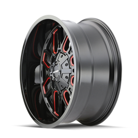 Mayhem 8107 Cogent 20x9 / 6x135 BP / 18mm Offset / 106mm Hub Black w/ Prism Red Wheel