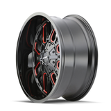 Mayhem 8107 Cogent 22x10 / 8x165.1 BP / -19mm Offset / 130.8mm Hub Black w/ Prism Red Wheel