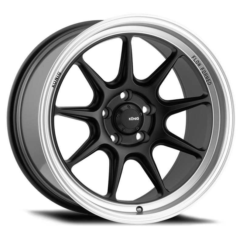 Konig Countergram 18x8.5 5x108 ET43 Matte Black / Matte Machined Lip