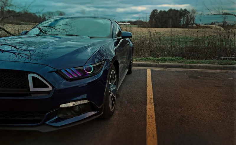 Oracle 15-17 Ford Mustang V6/GT/Shelby Dynamic DRL  w/ Halo Kit - ColorSHIFT - Dynamic