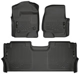 Husky Liners 17-19 F-250/F-350/F-450 Crew Cab Weatherbeater Black Front & 2nd Seat Floor Liners