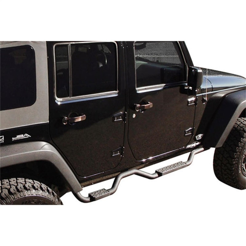 Rampage 2007-2018 Jeep Wrangler(JK) Unlimited Side Bar Drop Step Slimline - Black