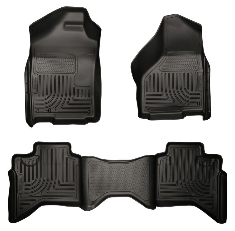 Husky Liners 03-08 Dodge Ram 1500/2500/3500 Quad Cab WeatherBeater Combo Black Floor Liners