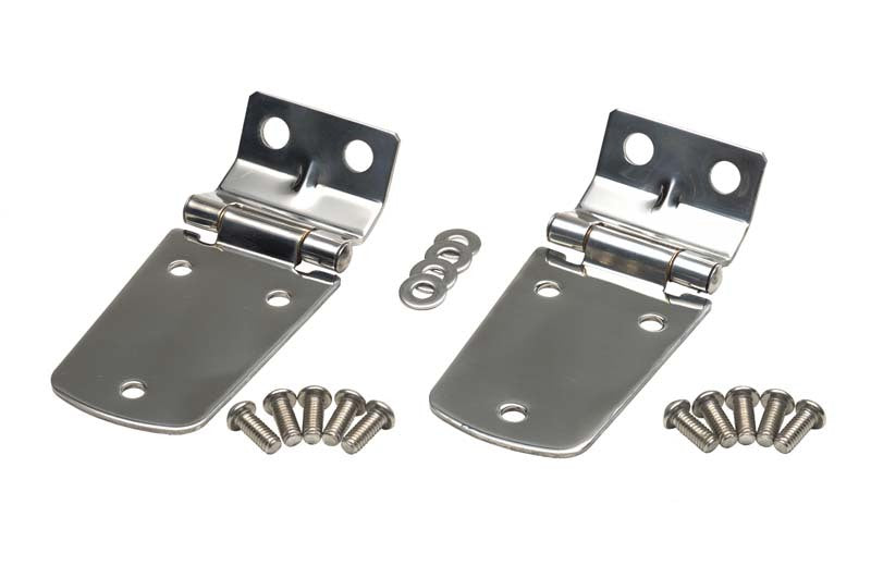 Kentrol 97-06 Jeep Wrangler TJ Hood Hinge Pair - Polished Silver