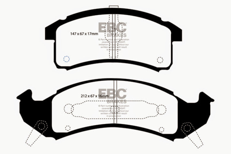 EBC 92-93 Buick Le Sabre (FWD) 3.8 Ultimax2 Front Brake Pads