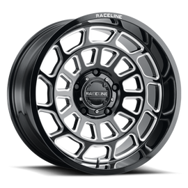Raceline 955M Warp 20x9in / 8x165.1 BP / 0mm Offset / 125.2mm Bore - Satin Black & Milled Wheel