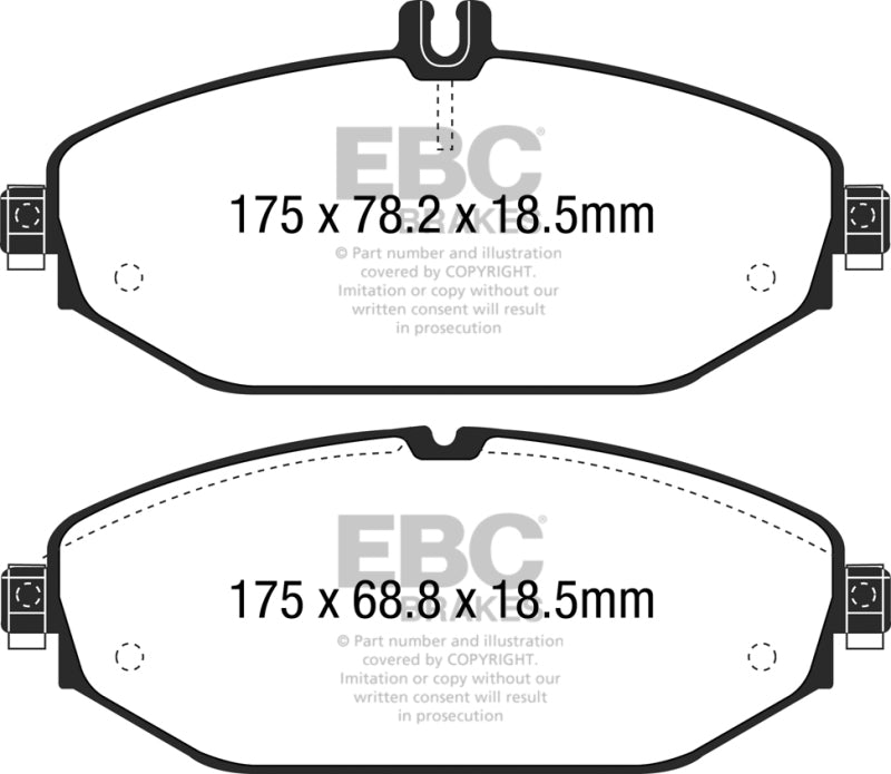 EBC 15+ Mercedes-Benz C300 (W205) 2.0 Turbo Greenstuff Front Brake Pads