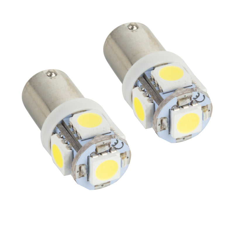 Oracle BA9S 5 LED 3 Chip Bayonet Bulbs (Pair) - White SEE WARRANTY