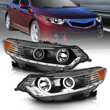 Load image into Gallery viewer, ANZO 2009-2012 Acura Tsx Projector Headlights w/ Halo Black (CCFL) (HID Compatible)