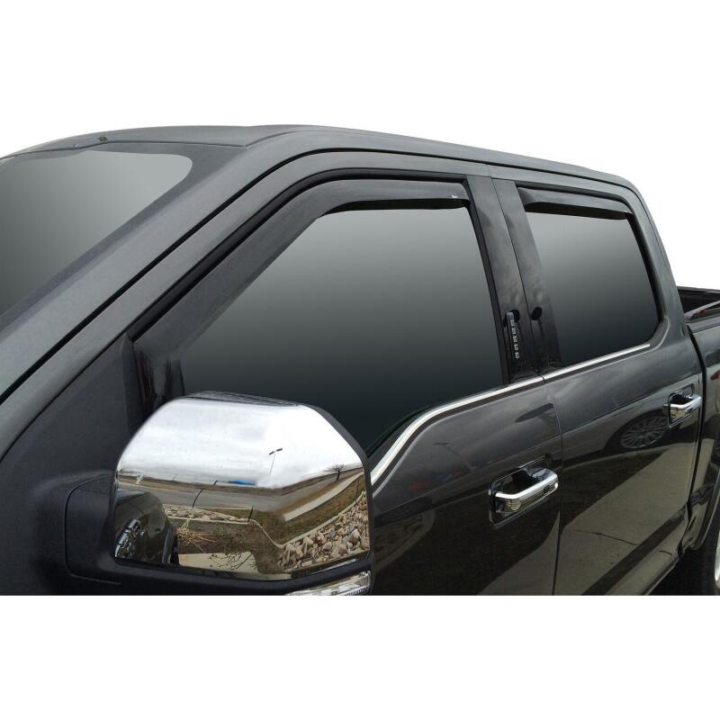 Westin 2015-2018 Ford F-150 SuperCrew Wade In-Channel Wind Deflector 4pc - Smoke