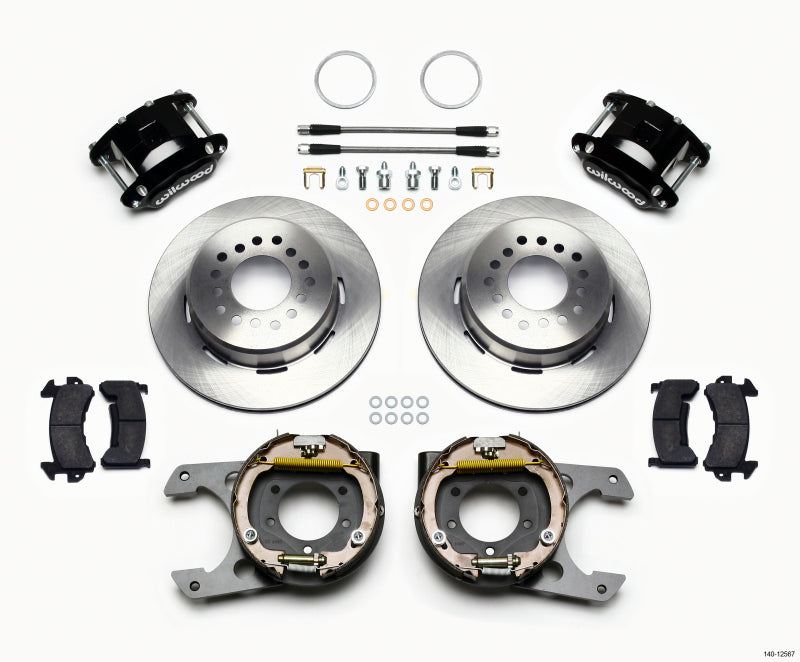 Wilwood D154 P/S Park Brake Kit Jeep Dana 35 2.56 Off 5-lug w/ lines