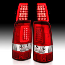 Load image into Gallery viewer, ANZO 1999-2002 Chevy Silverado 1500 LED Taillights Plank Style Chrome With Red/Clear Lens