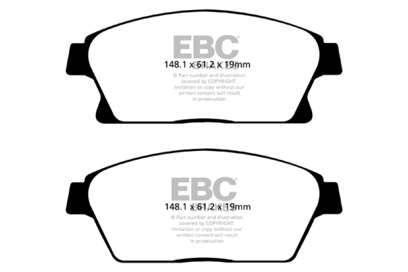 EBC 13-17 Buick Encore 1.4 Turbo Greenstuff Front Brake Pads