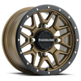 Raceline A94BZ Krank 14x7in / 4x137 BP / 38mm Offset / 110.18mm Bore - Bronze & Black Lip Wheel