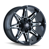 Mayhem 8090 Rampage 17x9 / 5x114.3 BP / -12mm Offset / 87mm Hub Black w/ Milled Spokes Wheel