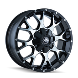 Mayhem 8015 Warrior 20x10 / 8x180 BP / -25mm Offset / 124.1mm Hub Black/Machined Face Wheel