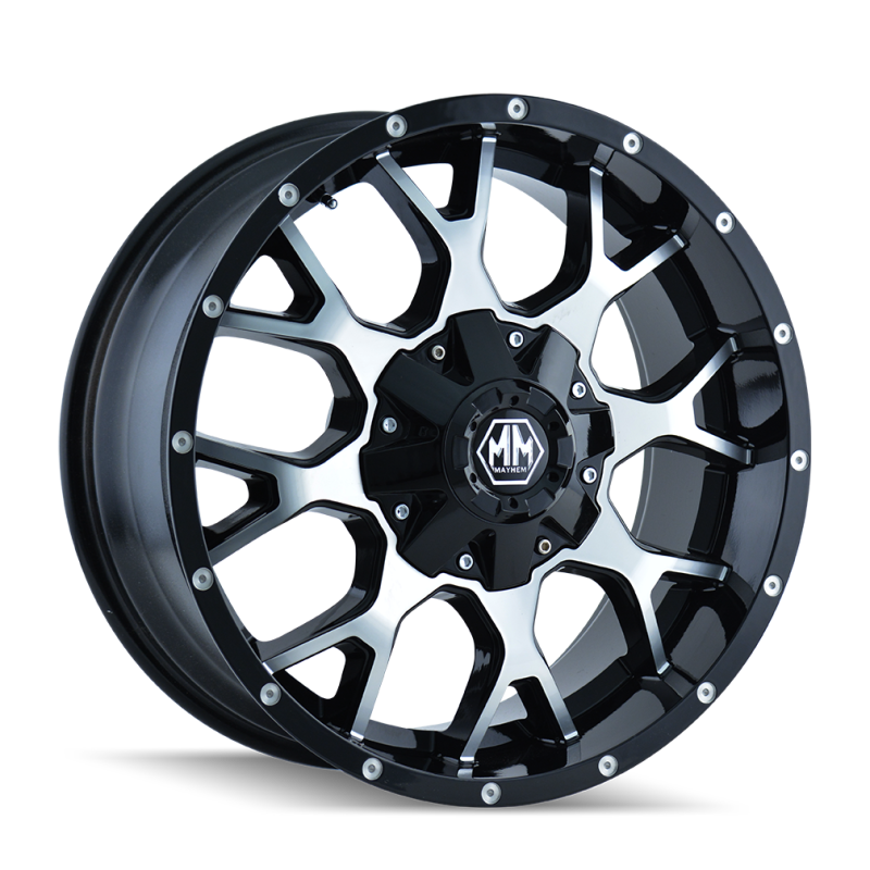 Mayhem 8015 Warrior 20x10 / 8x165.1 BP / -25mm Offset / 130.8mm Hub Black/Machined Face Wheel