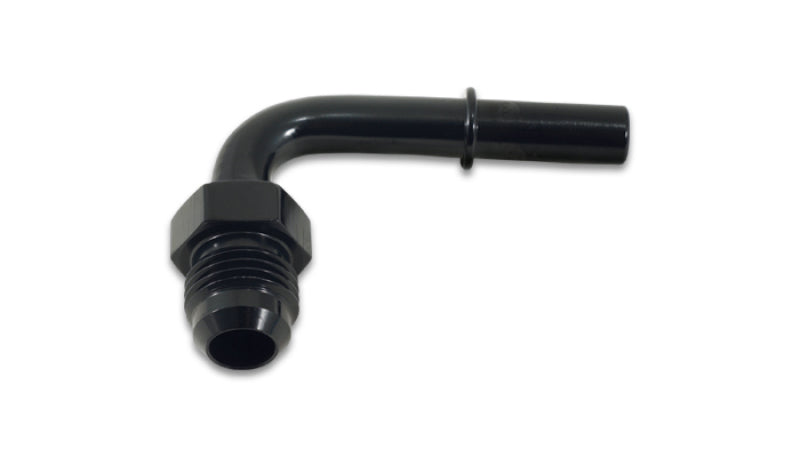 Vibrant 90 Degree Aluminum AN to Male Quick Connect Fitting -8AN - 0.375in Barb Size