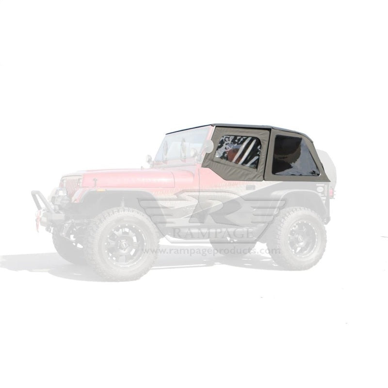 Rampage 1992-1995 Jeep Wrangler(YJ) Frameless Soft Top Kit - Black Diamond