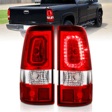 Load image into Gallery viewer, ANZO 2003-2006 Chevy Silverado 1500 LED Taillights Plank Style Chrome With Red/Clear Lens