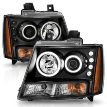 Load image into Gallery viewer, ANZO 2007-2013 Chevrolet Avalanche Projector Headlights w/ Halo Black (CCFL)