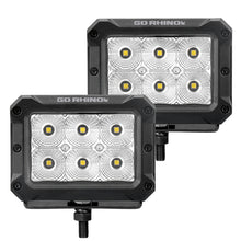 Load image into Gallery viewer, Go Rhino Xplor Bright Series Rectangle LED Flood Light Kit (Surface/Thread Std Mnt) 4x3 - Blk (Pair)