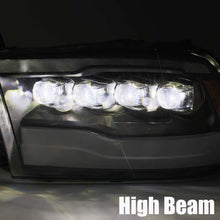 Load image into Gallery viewer, AlphaRex 09-18 Dodge Ram 1500HD NOVA LED Projector Headlights Plank Style Design Chrome w/DRL