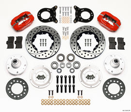 Wilwood Dynapro Dust-Boot Front Kit 11.00in Drilled Red 1965-1969 Mustang Disc & Drum Spindle