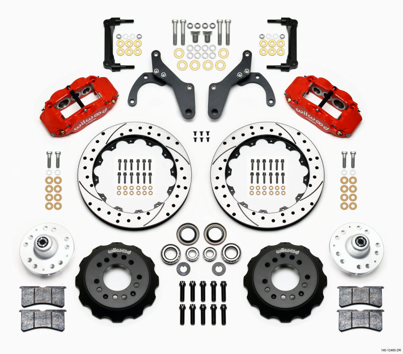 Wilwood Narrow Superlite 6R Front Hub Kit 12.88in Drill Red 59-64 Chevy Impala / 63-64 Corvette