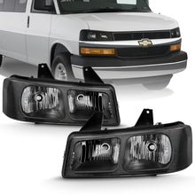 Load image into Gallery viewer, ANZO 2003-2017 Chevy Express Crystal Headlight Black