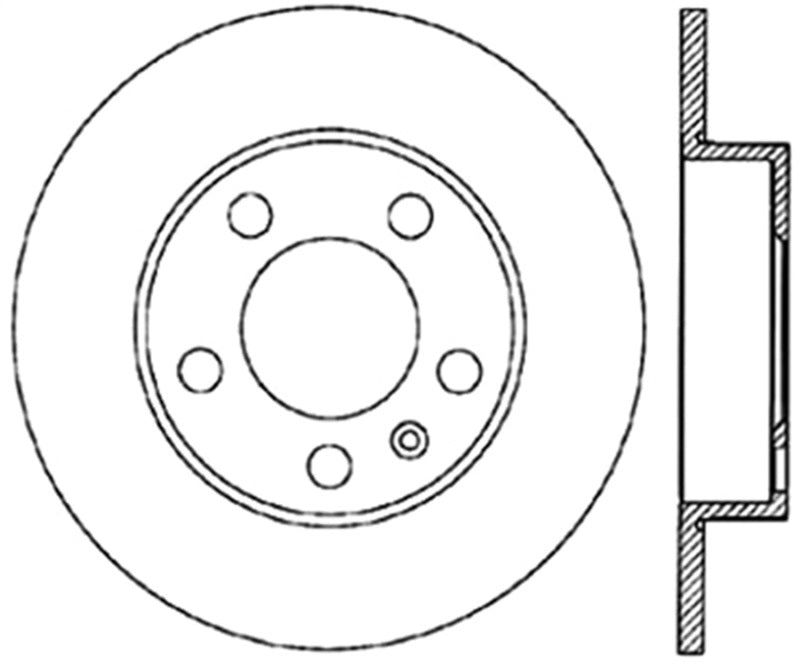 StopTech Power Slot 3/99-06 Audi TT (exc Quattro) / 12/98-10 VW Golf Right Rear Slotted CRYO Rotor