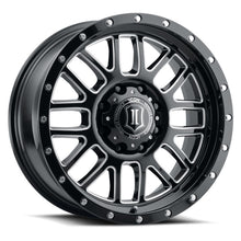 Load image into Gallery viewer, ICON Alpha 20x9 8x180 12mm Offset 5.5in BS Gloss Black Milled Spokes Wheel