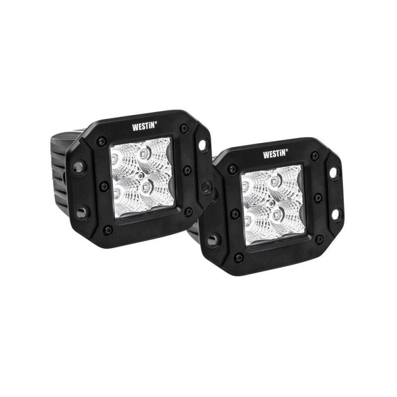 Westin FM4Q 3W Osram w/mounting hardware and pigtail connectors (set of 2) - Black