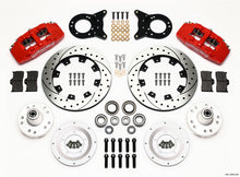 Load image into Gallery viewer, Wilwood Dynapro 6 Front Hub Kit 12.19in Drill Red 1970-1973 Mustang Disc &amp; Drum Spindle