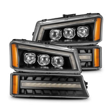 Load image into Gallery viewer, AlphaRex 03-06 Chevy Silverado 1500/2500HD/3500HD/Avalanche Black NOVA LED Proj Headlights