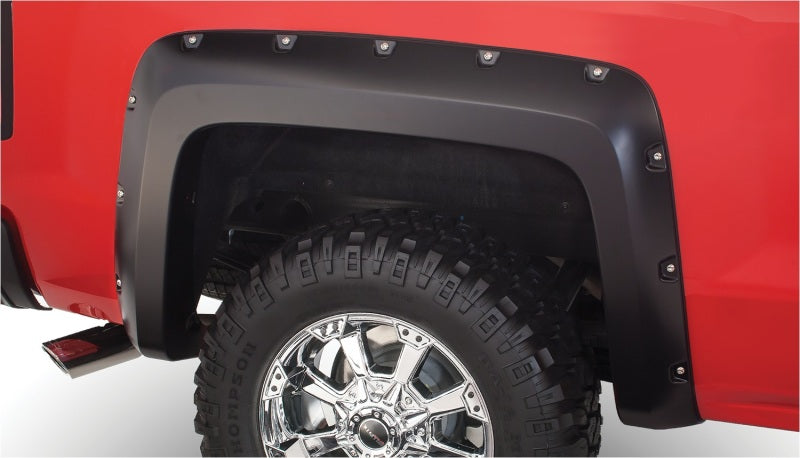 Bushwacker 14-18 Chevy Silverado 1500 Fleetside Pocket Style Flares 4pc - Black