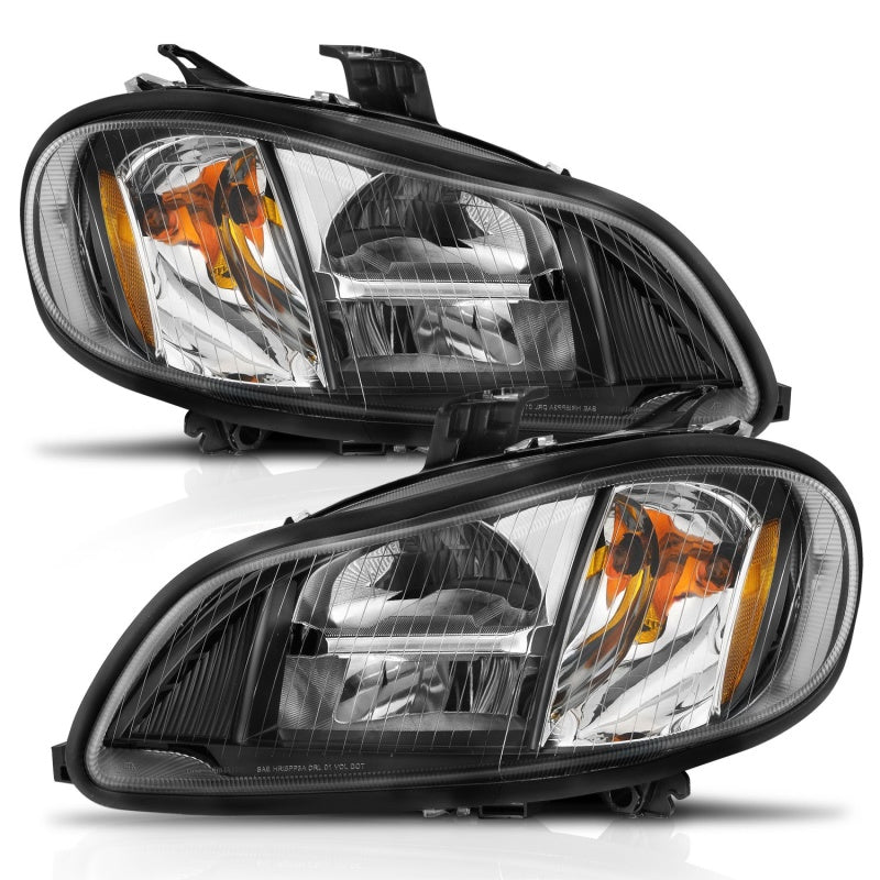 ANZO 2002-2014 Freightliner M2 LED Crystal Headlights Black Housing w/ Clear Lens (Pair)