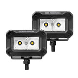 Go Rhino Xplor Bright Series Rectangle LED Spot Light Kit (Surface/Thread Stud Mnt) 3x2 - Blk (Pair)