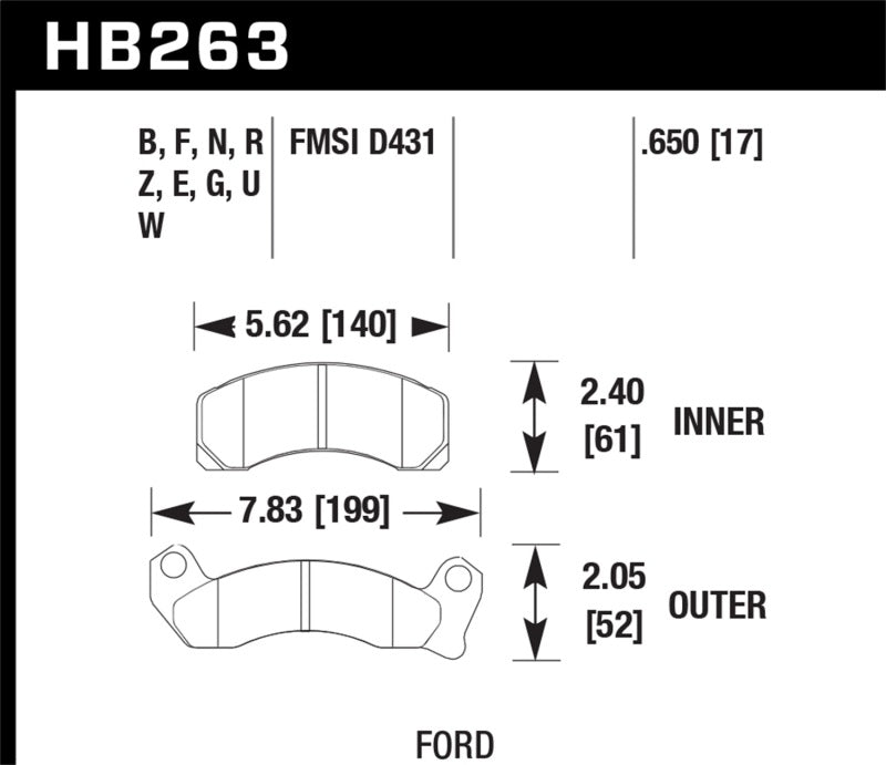 Hawk 87-93 Ford Mustang GT Blue 9012 Race Front Brake Pads