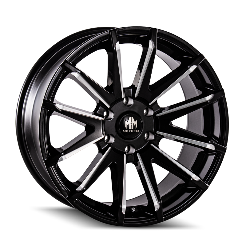 Mayhem 8109 Crossfire 20x9.5 / 5x139.7 BP / 10mm Offset / 108mm Hub Black w/ Milled Spokes Wheel