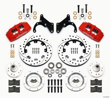 Load image into Gallery viewer, Wilwood Dynapro 6 Front Hub Kit 12.19in Drilled Red 69-70 Impala Drum/Disc 69-82 Vette