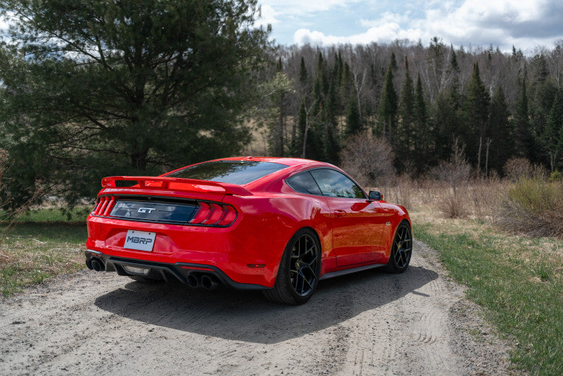 MBRP 18-20 Ford Mustang GT 2.5in Black Coated Non Active Dual Axle Back Exhaust - 4in Dual Wall Tips