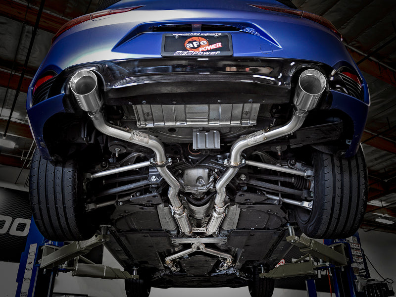 aFe POWER Takeda 2.5in 304 SS CB Exhaust w/ Polished Tips 17-19 Infiniti Q60 V6-3.0L (tt)