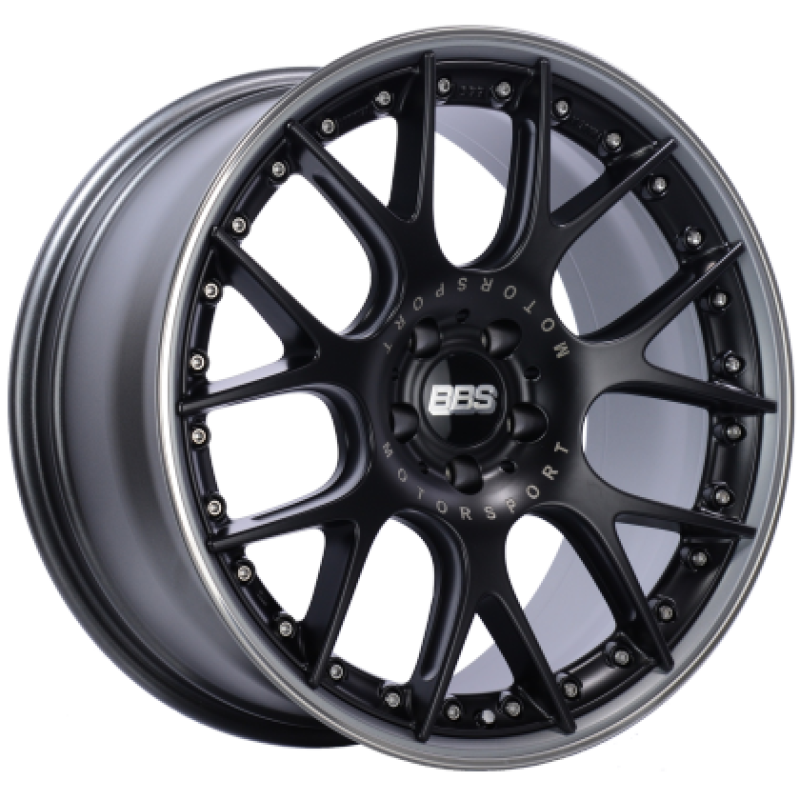 BBS CH-RII 22x10.5 5x120 ET30 Satin Black Center Platinum Lip SS Rim Prot Wheel -82mm PFS Req