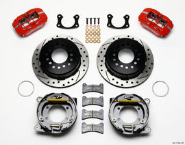 Wilwood Dynapro Low-Profile 11.00in P-Brake Kit Drill-Red New Big Ford 2.50in Off Staggered Mount