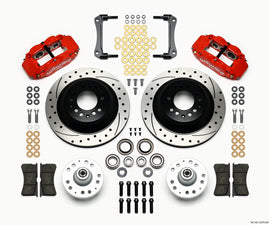 Wilwood Narrow Superlite 6R Front Hub & 1PC Rtr Kit 12.88in Drilled -Red 70-78 Camaro