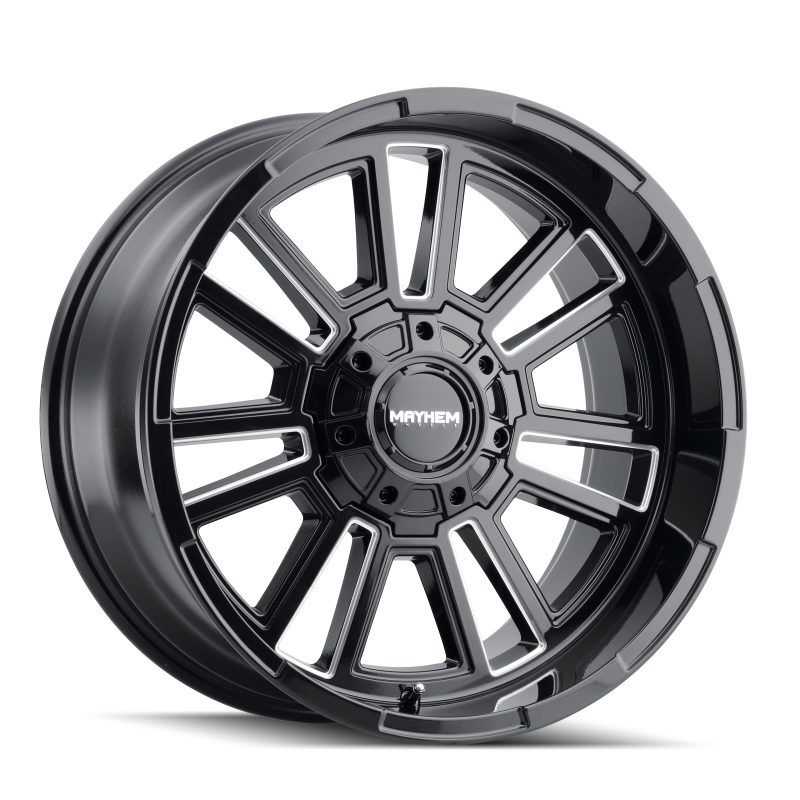 Mayhem 8115 Apollo 20x9 / 8x165.1 BP / 0mm Offset / 125.2mm Hub Black w/ Milled Spokes Wheel