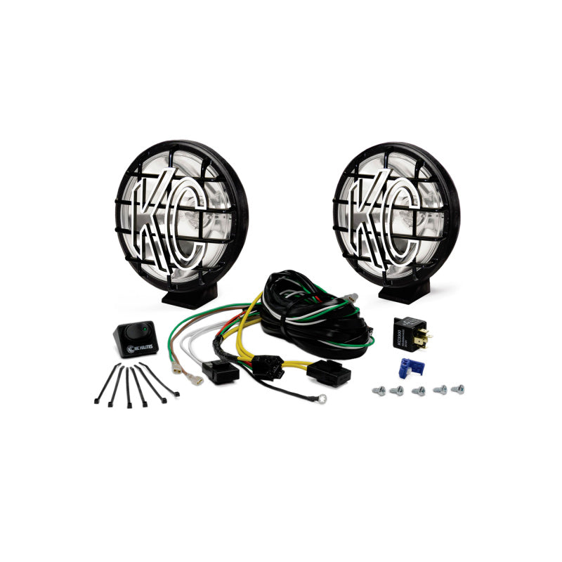 KC HiLiTES Apollo Pro 6in. Halogen Light 100w Spot Beam (Pair Pack System) - Black