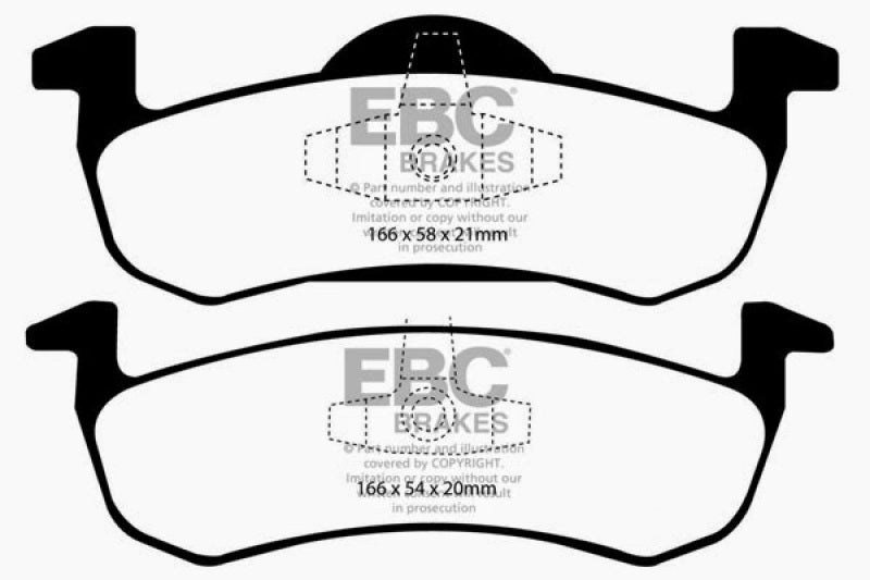 EBC 13+ Lincoln MKT 3.5 Twin Turbo (Performance Brakes) Redstuff Rear Brake Pads